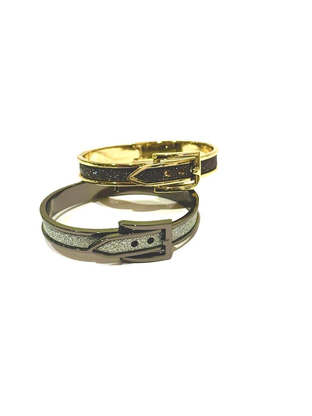 SPARKLE BIG | EXPRESS Thin Glitter Buckle Bangles in Silver OR Gold | NEW